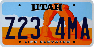 UT license plate Z234MA