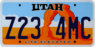 UT license plate Z234MC
