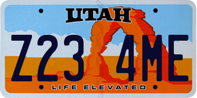 UT license plate Z234ME