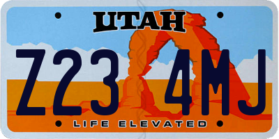 UT license plate Z234MJ