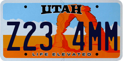 UT license plate Z234MM