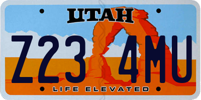 UT license plate Z234MU