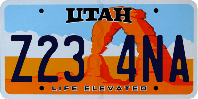 UT license plate Z234NA