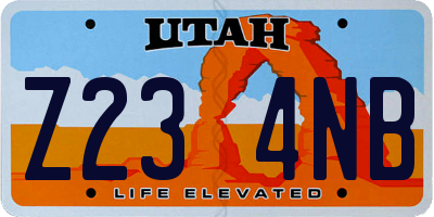 UT license plate Z234NB