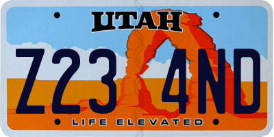 UT license plate Z234ND