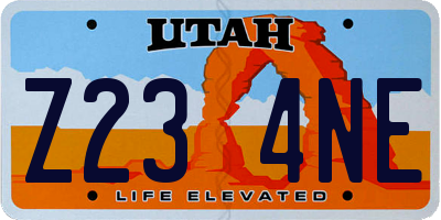 UT license plate Z234NE