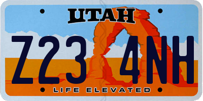 UT license plate Z234NH