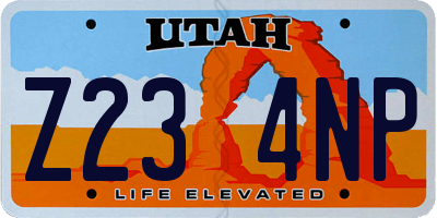 UT license plate Z234NP