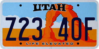 UT license plate Z234OF