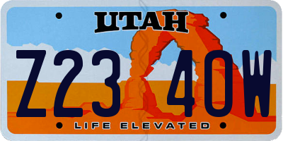 UT license plate Z234OW