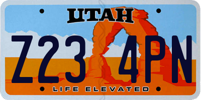 UT license plate Z234PN