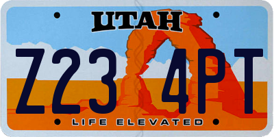 UT license plate Z234PT