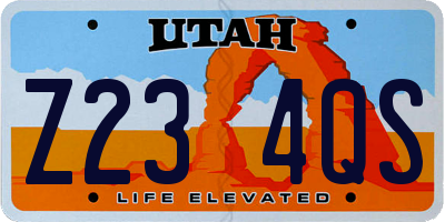 UT license plate Z234QS