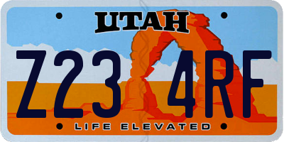 UT license plate Z234RF