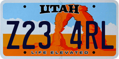 UT license plate Z234RL