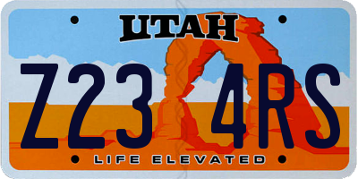 UT license plate Z234RS