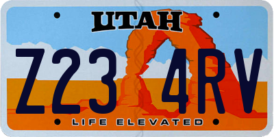 UT license plate Z234RV
