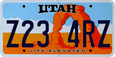 UT license plate Z234RZ