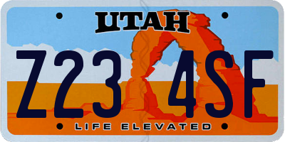 UT license plate Z234SF