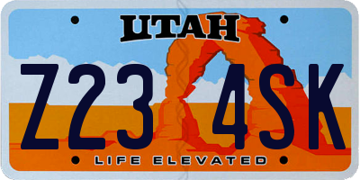 UT license plate Z234SK