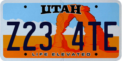 UT license plate Z234TE
