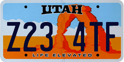 UT license plate Z234TF