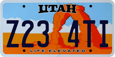 UT license plate Z234TI