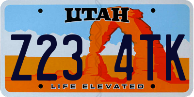 UT license plate Z234TK