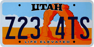 UT license plate Z234TS