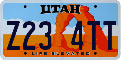 UT license plate Z234TT