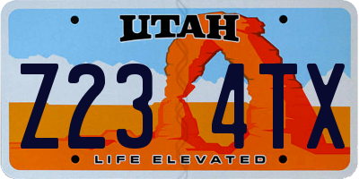 UT license plate Z234TX