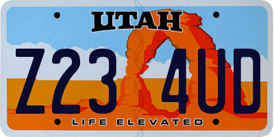 UT license plate Z234UD