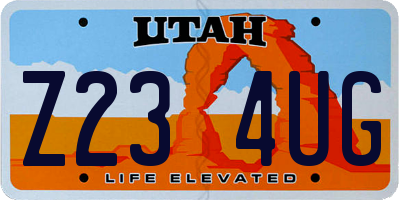 UT license plate Z234UG