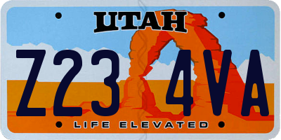 UT license plate Z234VA