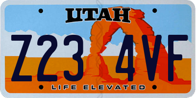 UT license plate Z234VF