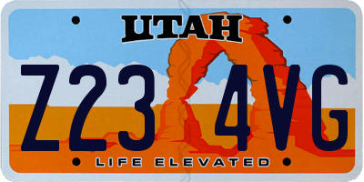 UT license plate Z234VG