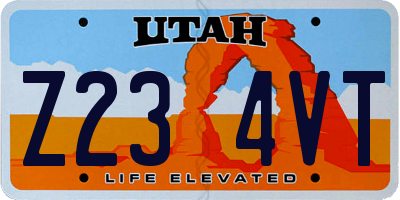 UT license plate Z234VT