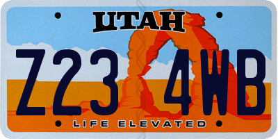 UT license plate Z234WB