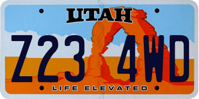 UT license plate Z234WD