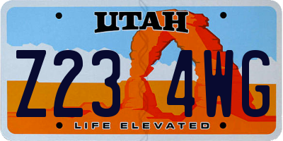UT license plate Z234WG