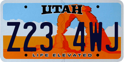 UT license plate Z234WJ