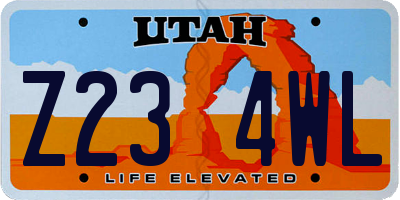 UT license plate Z234WL