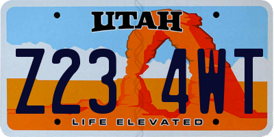 UT license plate Z234WT