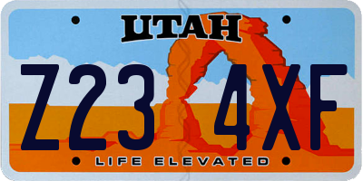 UT license plate Z234XF
