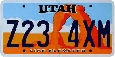 UT license plate Z234XM
