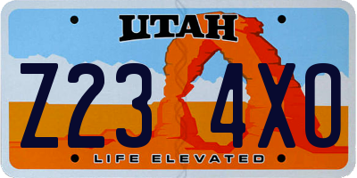 UT license plate Z234XO