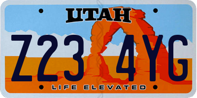 UT license plate Z234YG