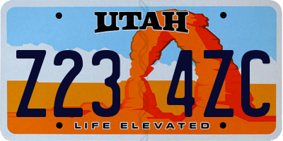 UT license plate Z234ZC