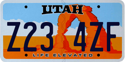 UT license plate Z234ZF