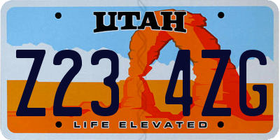 UT license plate Z234ZG